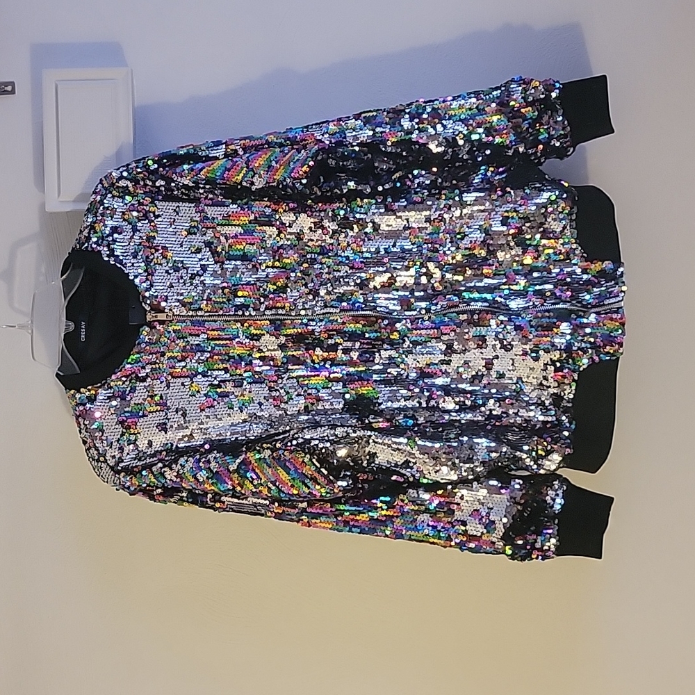 SEQUIN BOMBER JACKET
